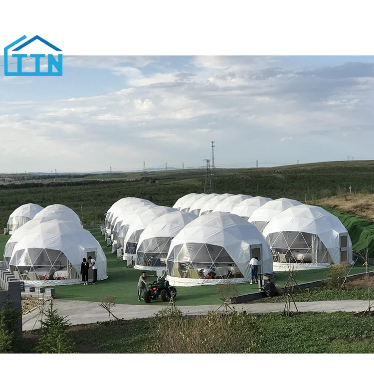 
High quality geodesic dome aluminum luxury outdoor family camping tent for sale 