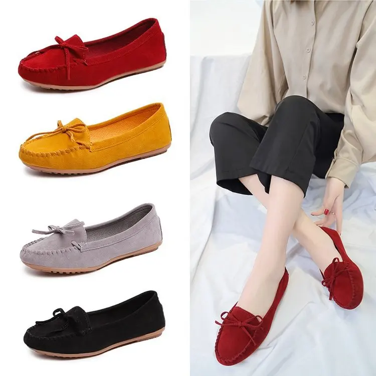 

Wholesale spring and autumn new style European and American ladies bowknot flat bottom fashion casual shoes, As the picture show