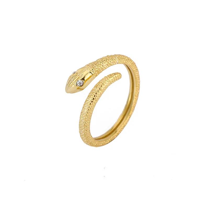 

Personality ins fashion jewelry gold plated animal snake shaped opening s925 silver ring