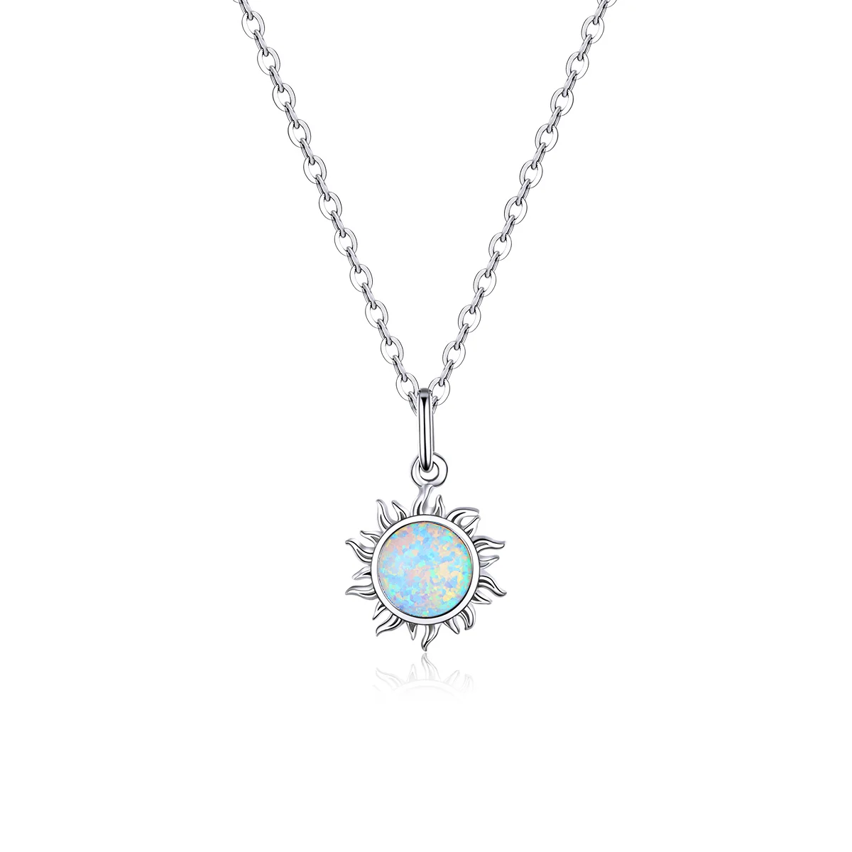 

Hot selling S925 sterling silver small sun necklace fashion blue necklace, Sliver