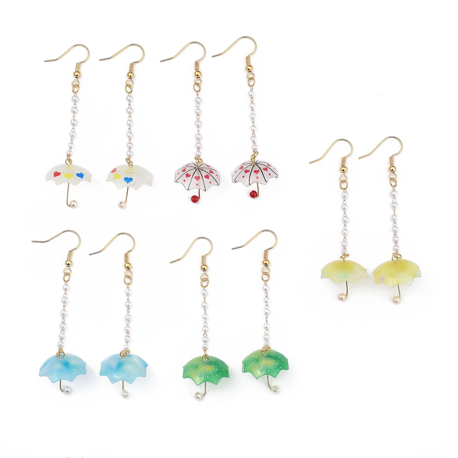 

PandaHall Umbrella Acrylic Pendants ABS Pearl Dangle Earrings
