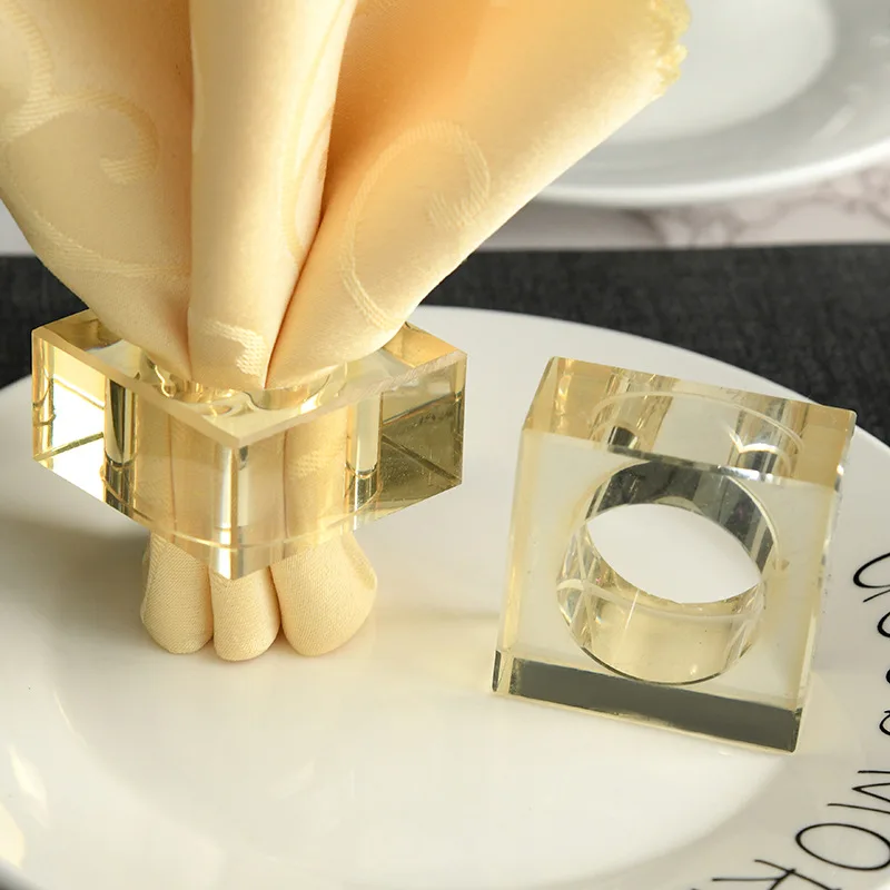 

Jachon creative resin napkin ring unique transparent napkin buckles hotel table decoration, As picture