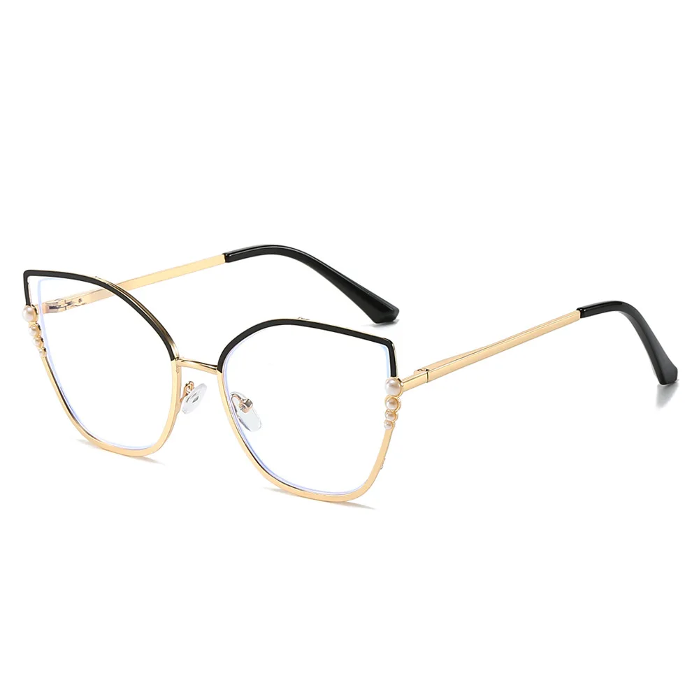 2023 New Trendy Women square Optical Eyewear Metal Oversized Eyeglasses Vintage Big Frame Anti Blue Light Glasses Frame