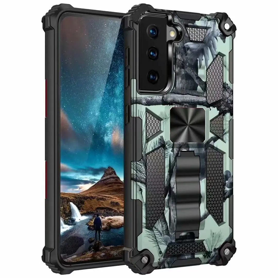 

camouflage Hybrid TPU+Hard PC Heavy Duty Protection Back Phone Cover For Samsung Galaxy S21PLUS/S21, As pictures