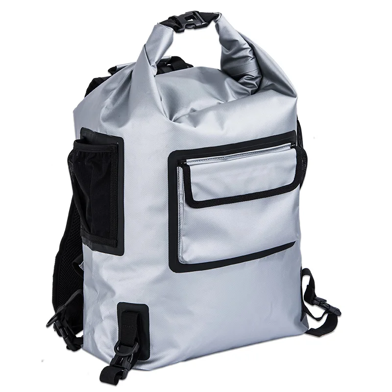 

Functional protective waterproof and breathable backpack laptop bags backpack waterproof for travelling and camping, Grey/blue