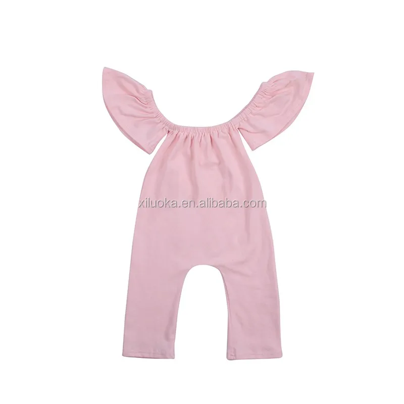 

Off the Shoulder Baby Romper 100% Cotton Custom Color Baby Girls' Rompers, Picture