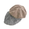 Unisex outdoor custom logo delicate french art octagonal beret cap cheap checked vintage beret hat