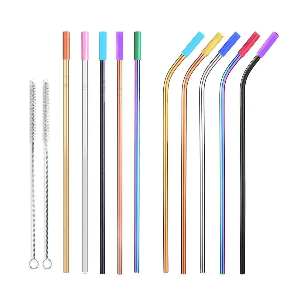 

30oz Straws Set of 8 Reusable Straws Blue Metal Straw Pouch Customized logo, Silver/gold/rose gold/black/colorful/blue/purple/mix color