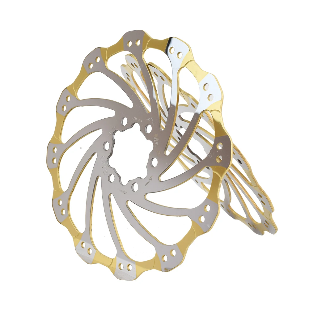 

ABS bicycle disc brake disc mountain bike 160mm / 180mm / 203mm disc mountain bike cooling brake pad, Mirror bright silver