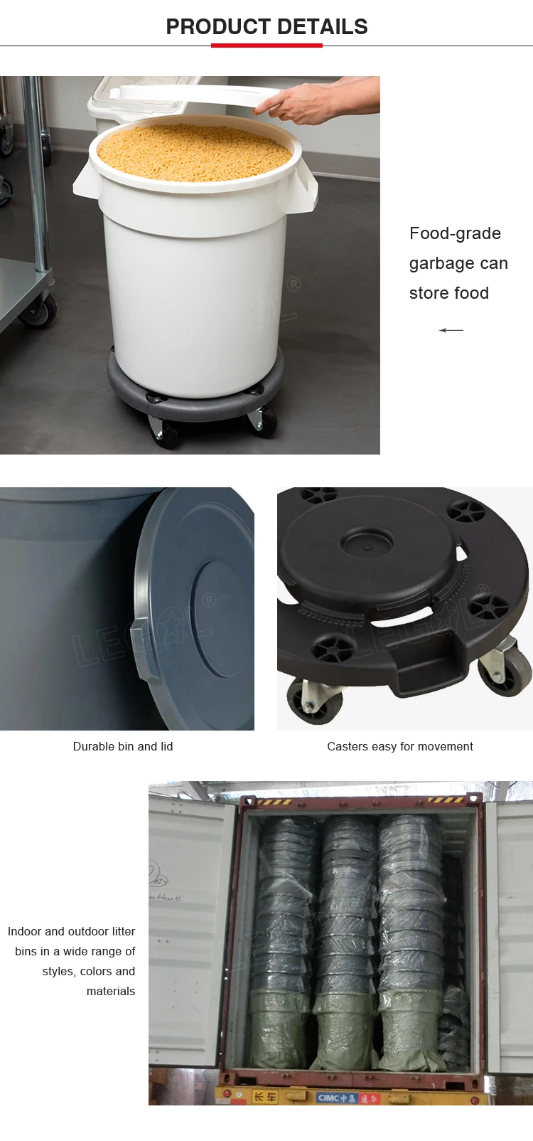 Large Plastic Waste Bins With Wheels Trolley Wheels For Dustbin Buy