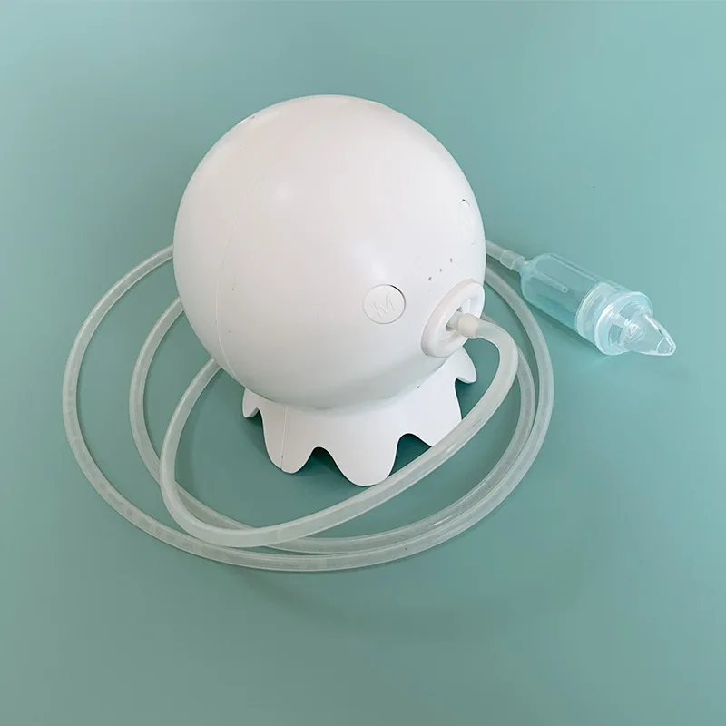 

New arrival nasal aspirator clean snot sucker electric nose suction for baby with music, White/cyan-blue