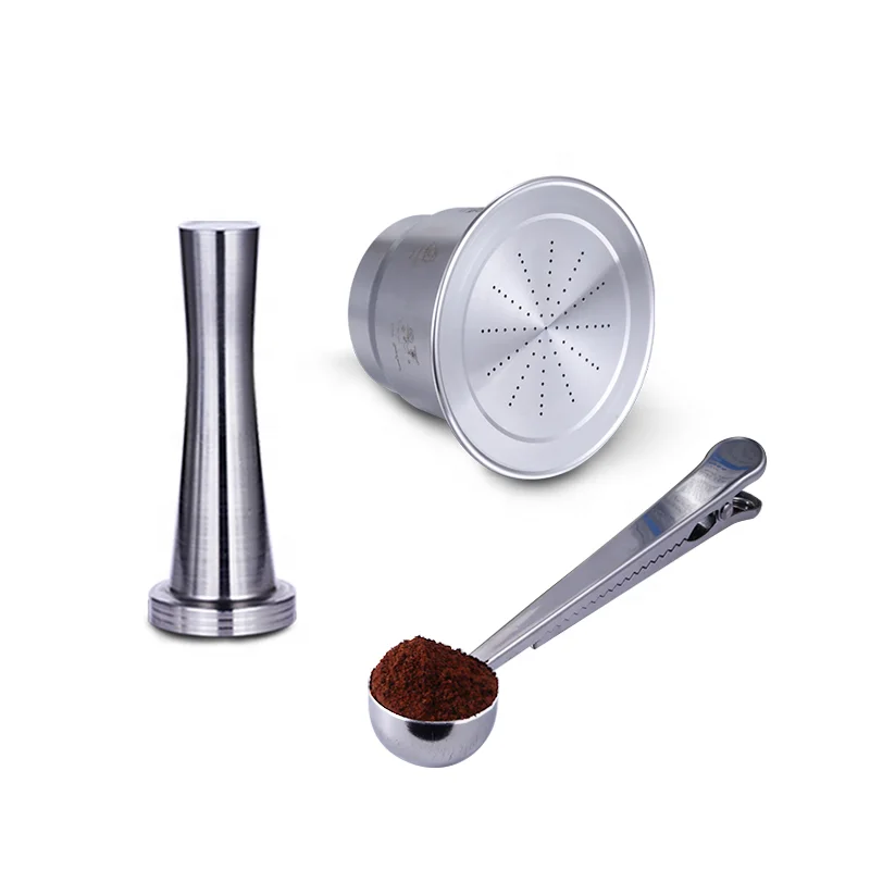 

Stainless Steel Refillable Filters Espresso Cup Coffee Machine Capsule Nespresso Refill Coffee Pod, Metal