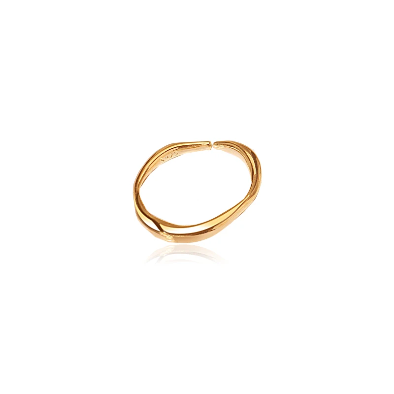 

Fukarni 1.75 Gram Minimalist Slim Gold Plated 925 Sterling Silver Adjustable Trendy Rings KR022