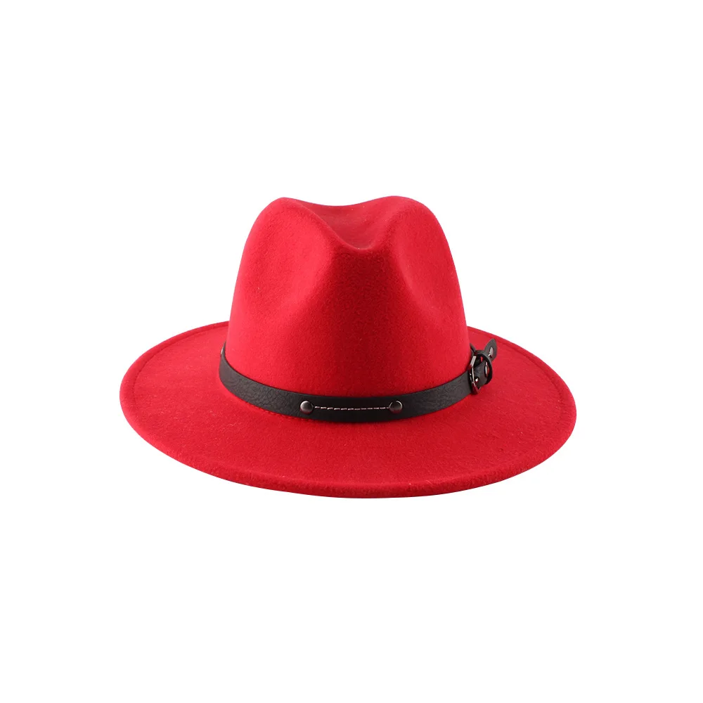 Hot Selling Wine Red Formal Fedora Straw Unisex Wool Felt Hat