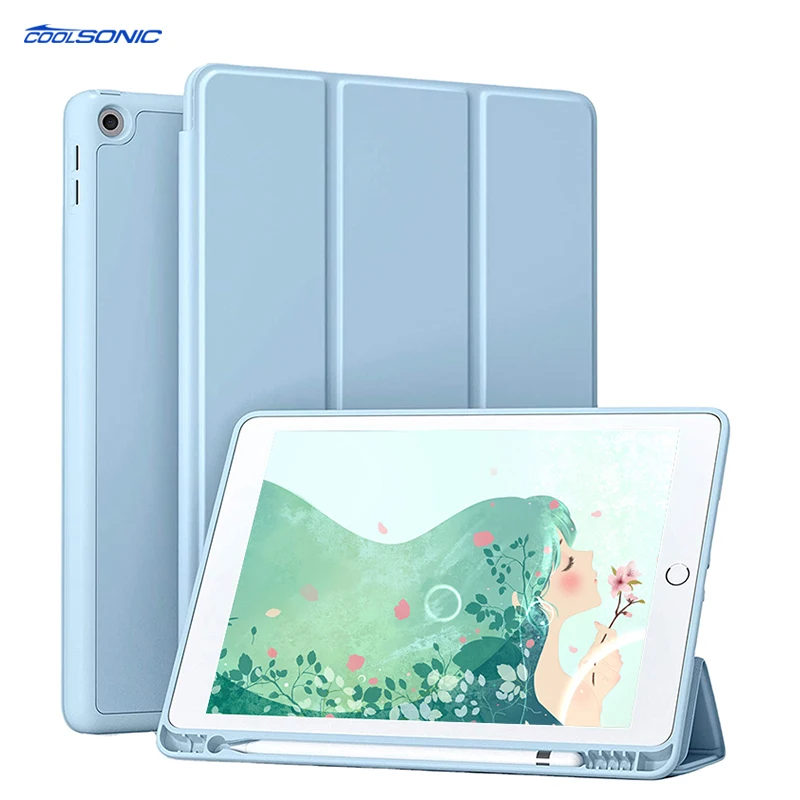 

2021 New Arrival Fashionable PU+Silicone Back Cover+ Pencil Holder Tablet Case For iPad 10.2 2019/2020