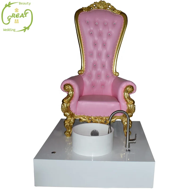 
Great Foshan Factory Hot Sale Hot Pink Beauty Salon Pedicure Throne Spa Chair For Sale GK-01 
