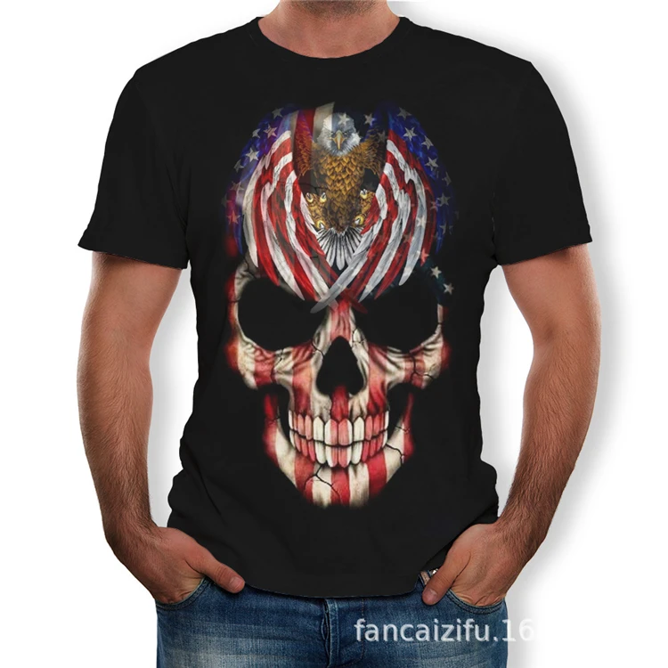 

2021 new fashion t shirt men Fashion skullpolo shirt men custom printing shirt men promotion cheap price clothing