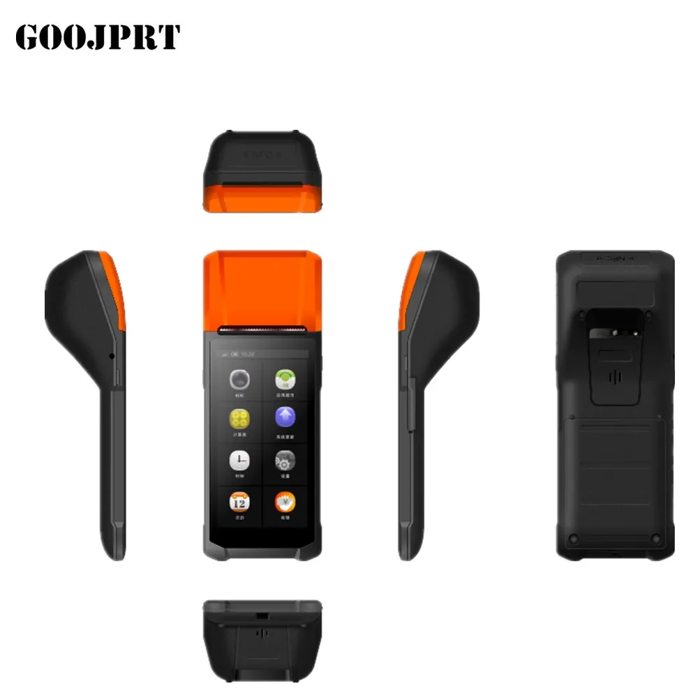 

barcode scanner 2D android pda thermal printer 5.5inch touch screen handheld POS printer