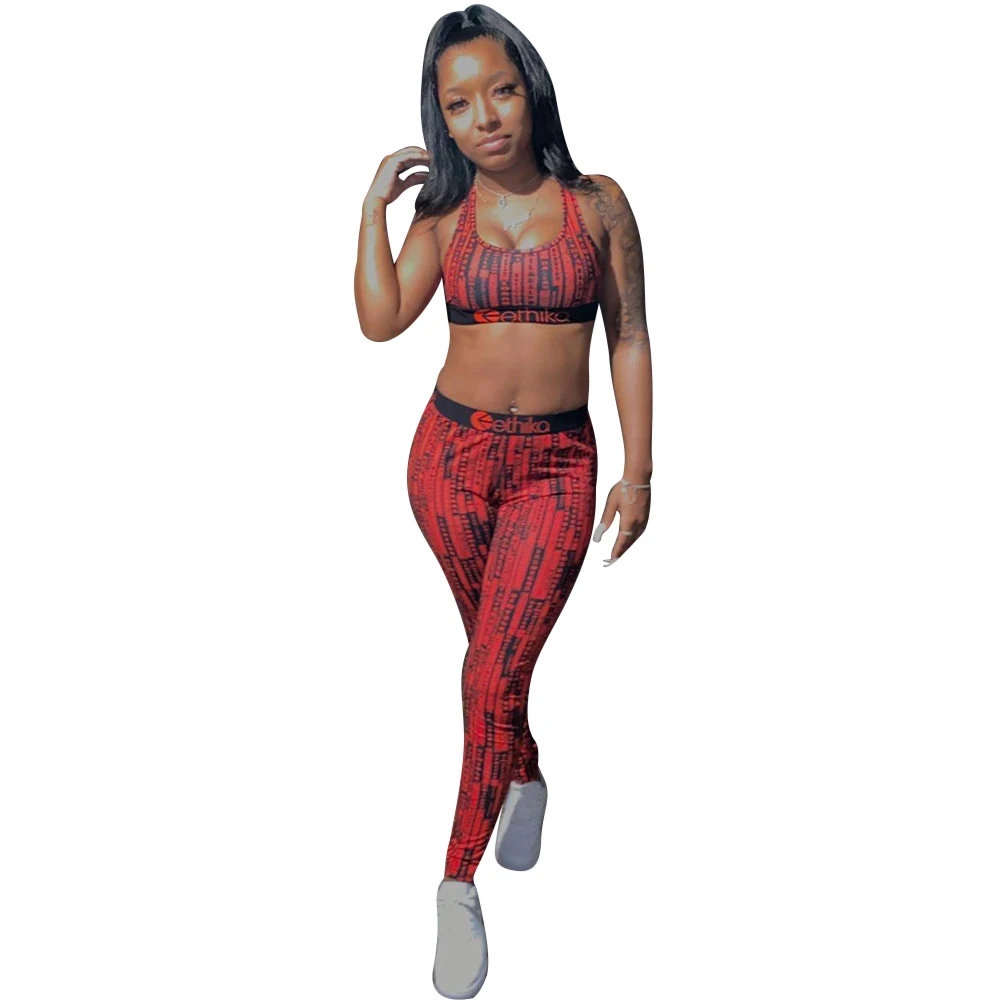 

New design sportswear yoga ethika gym jogging fitness clothing women two piece set, Picture shows