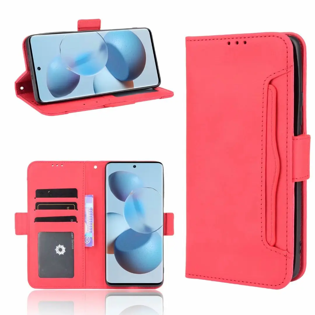 

Multi Card Slot Cattle Stripe Flip Wallet Leather Case For Xiaomi Mi CIVI 5G, As pictures