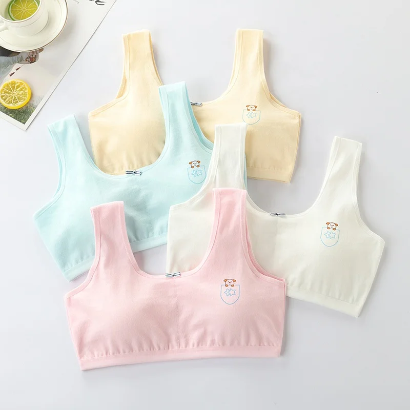 

Wholesale Custom 7-13 years old Girls Widened Straps Cute Print Training Bra