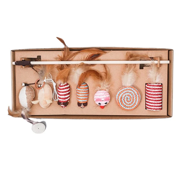 

Pet toy factory price low MOQ cat toy halloween Christmas Cat toy seven set