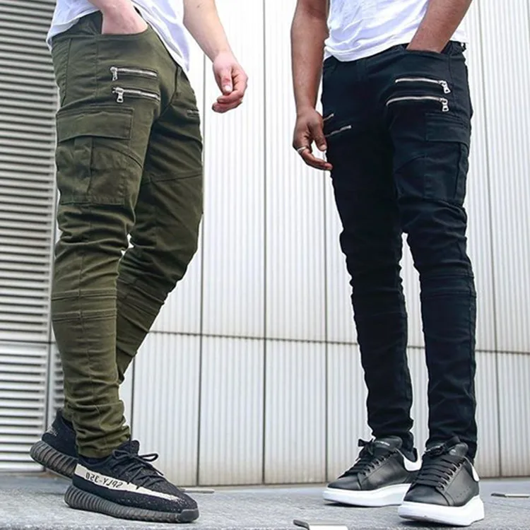

Good wholesale cheap trousers track pants men slim fit, Black,green,khaki