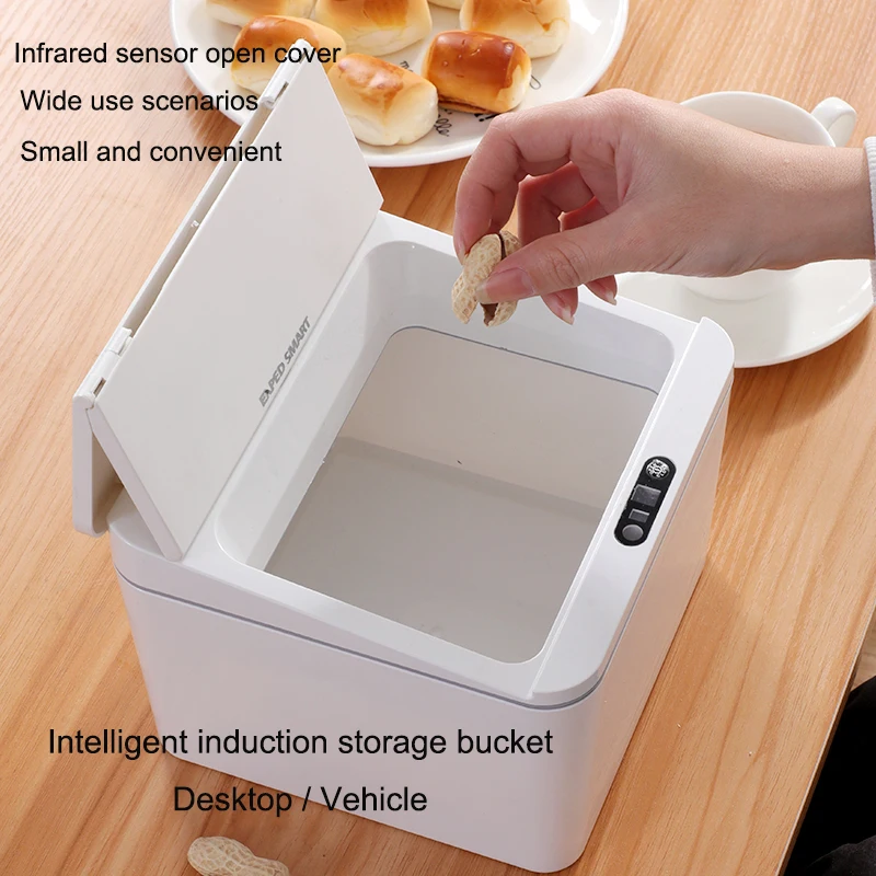 

2020 Amazon newest 4L/6L USB charging smart touchless trash cans and storage boxes