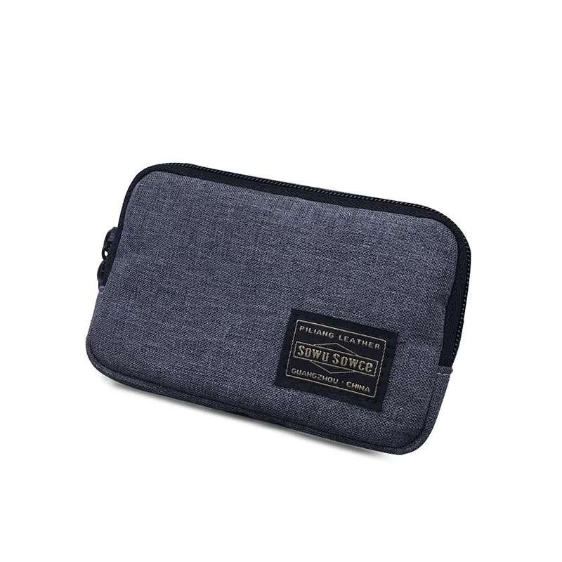 

short canvas wallet change purses Double zipper short coin purse
