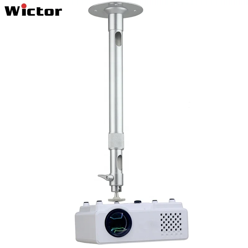 

WICTOR projector wall mount floor stand mount ceiling tripod stand ,Companion to the mini projector, Silver white