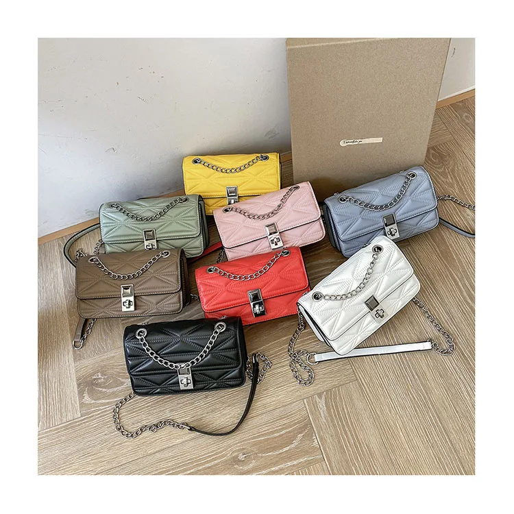 

Diamond Lattice Flap Chains Ladies Shoulder Armpit Purses Embroidery Candy Color Women Hand Bags Messenger Bags 2021 Women Bags