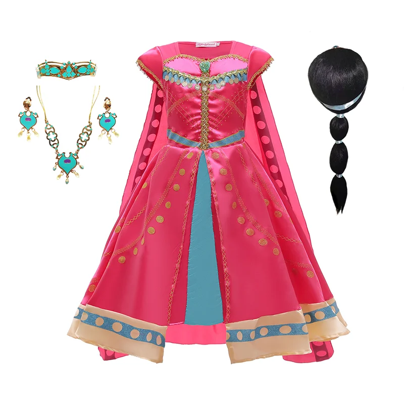 

Aladdin's Lamp Jasmine Cosplay halloween costume Party Princess Dress Girls Pari Dress for Baby Girl, Photo