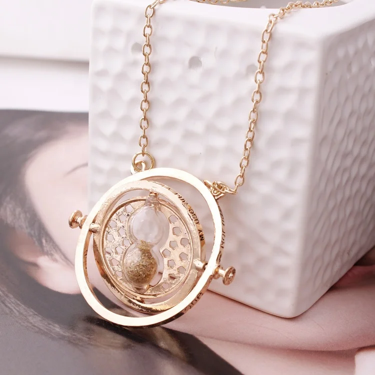 

Hot sale 2023 Hourglass Time Turner Vintage Pendant Sand Clock Valentines Necklace For Women