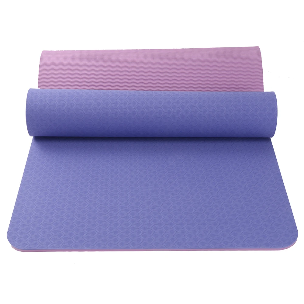 

SHENGDE Factory Price Wholesale Fitness Double Sided Private Label 6mm Custom Logo TPE Yoga Mat, Customized pink, purple, green and gray