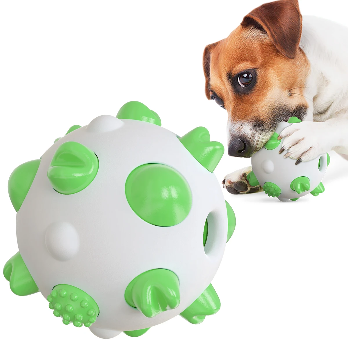 

Interactive IQ Training Ball Pet Teeth Cleaning Chew Toy Dog Food Leakage Multi Colors