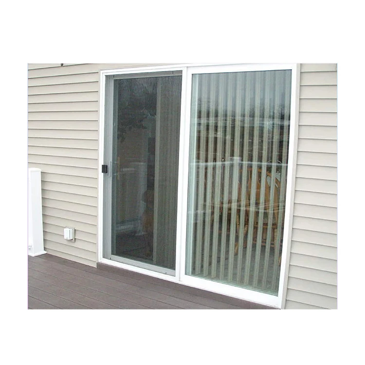 Cheap Price french double glazed pvc/upvc patio sliding glass doors plastic with side windows Factory Direct