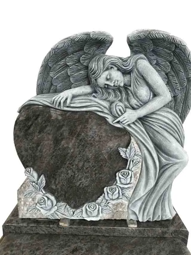 European Design Unique Weeping Angel Wing Engraving Memorial Tombstone ...