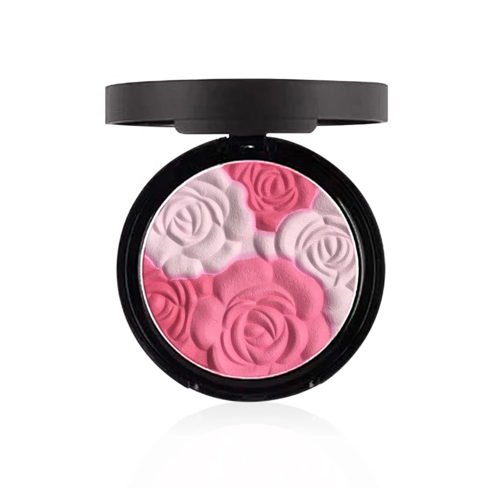 

Highlighter Cheek Makeup Powder 3D Embossing Rose Face Blush OEM ODM