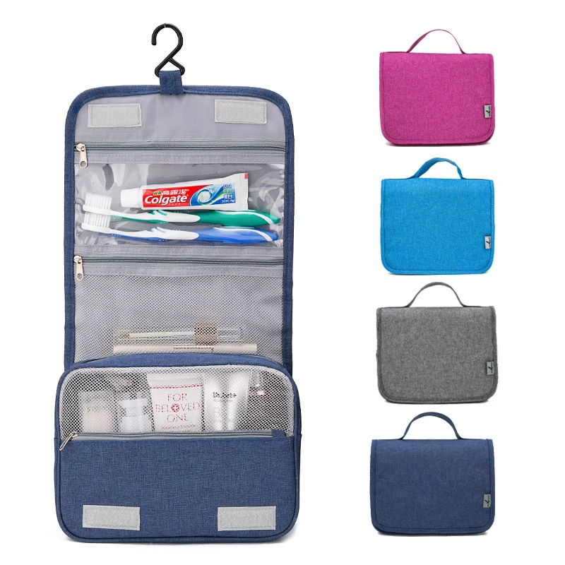 

Custom eco-friendly hanging cosmetic makeup artist travel bag camping toiletry bag