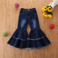 

2020 Newest Hot Toddler Baby Kids Children Girl Clothes Bell Bottom Flare Denim Jeans Pants Girl Spring Autumn Leggings Trousers