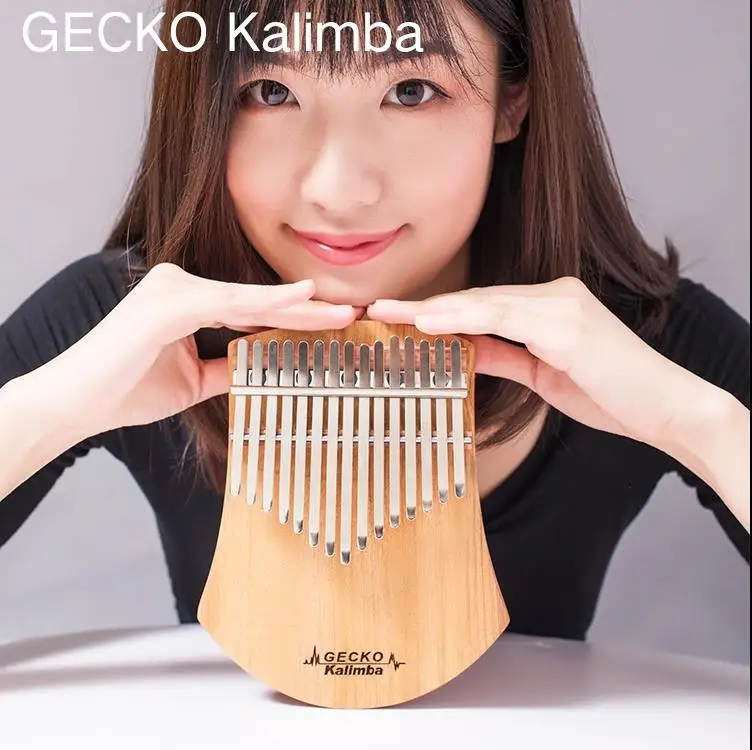 

Kids Adult Professional Schooling Gecko Thumb Piano 17 Keys Tune Kalimba, Brown