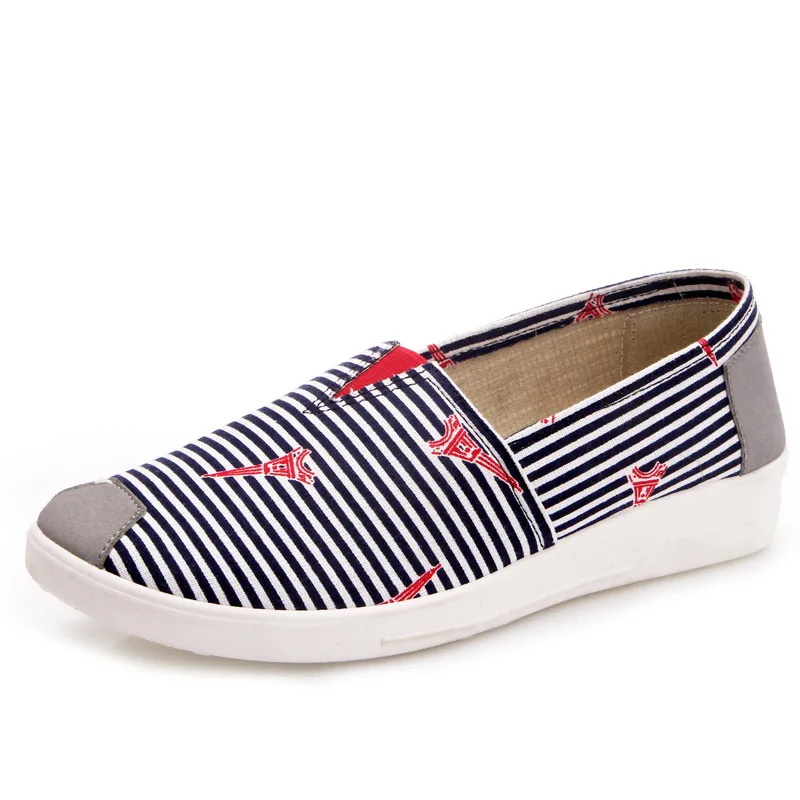 

Customize Casual women injection flat canvas shoes slip on, 2 colors