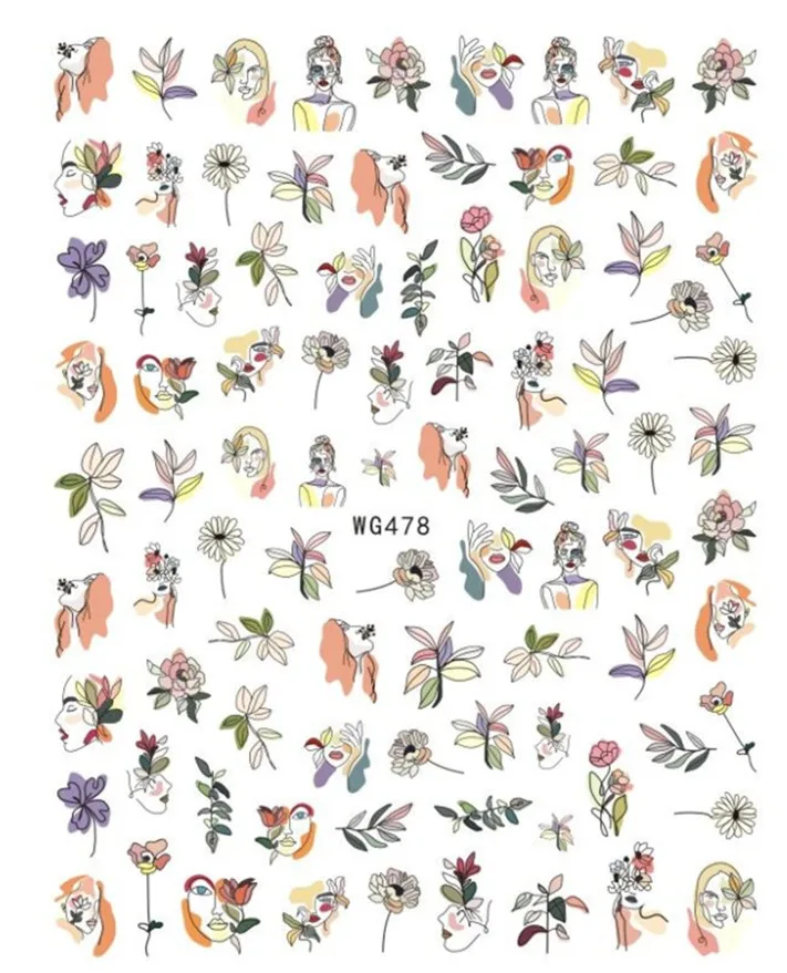 

Self Adhesive Flower Nail Decals 3D Design Ultra Thin Gummed Character Nail Sticker Nail Art Decoration