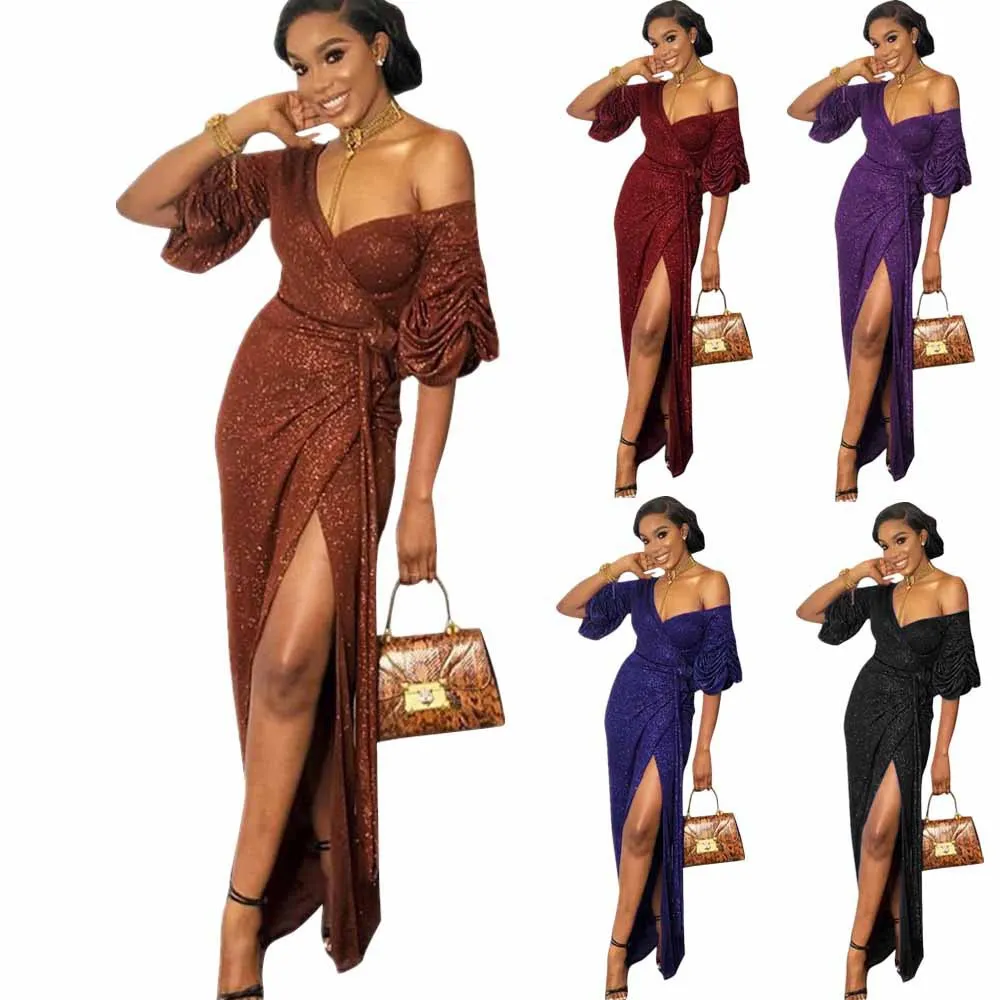 

2021 Designer style robe de soiree luxury robes shinny vintage elegant formal shein backless dress women evening dresses, Wine red, purple, brown, black, blue