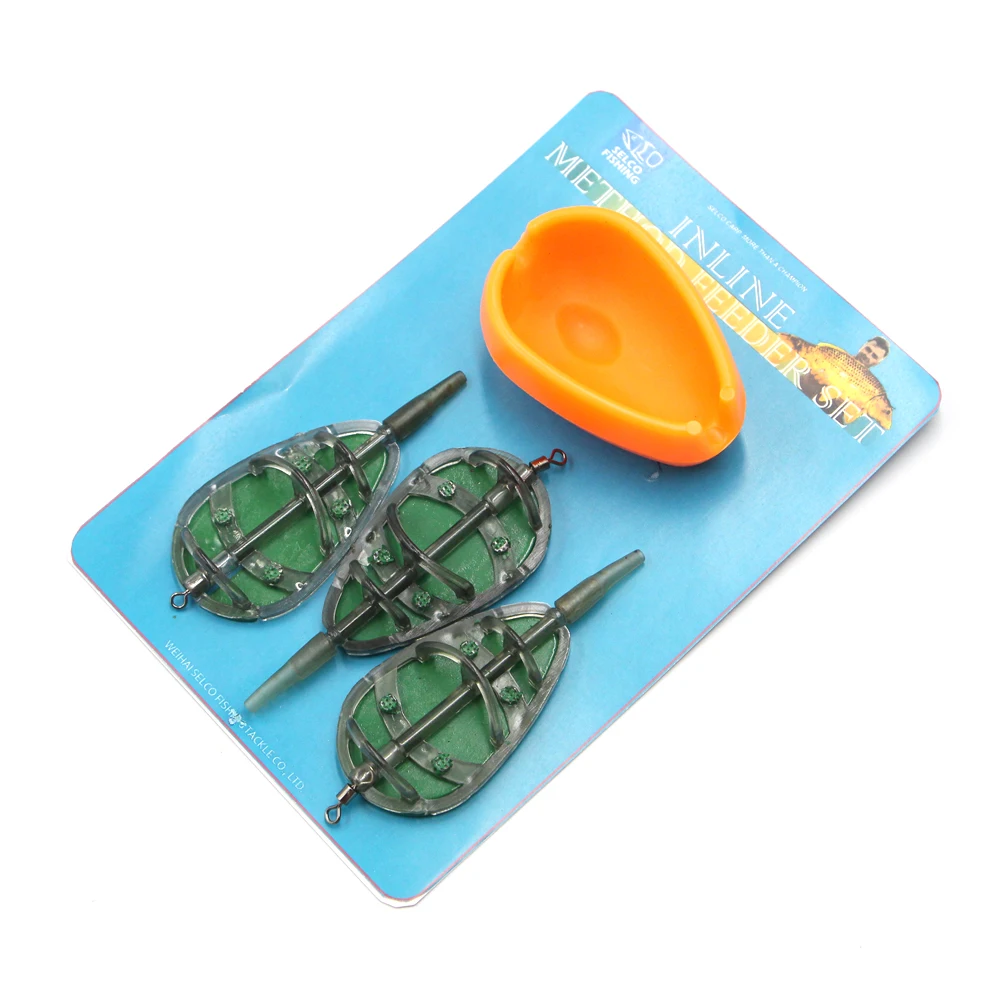 

China wholesale Inline method feeder fishing 3+1 set, Green paint