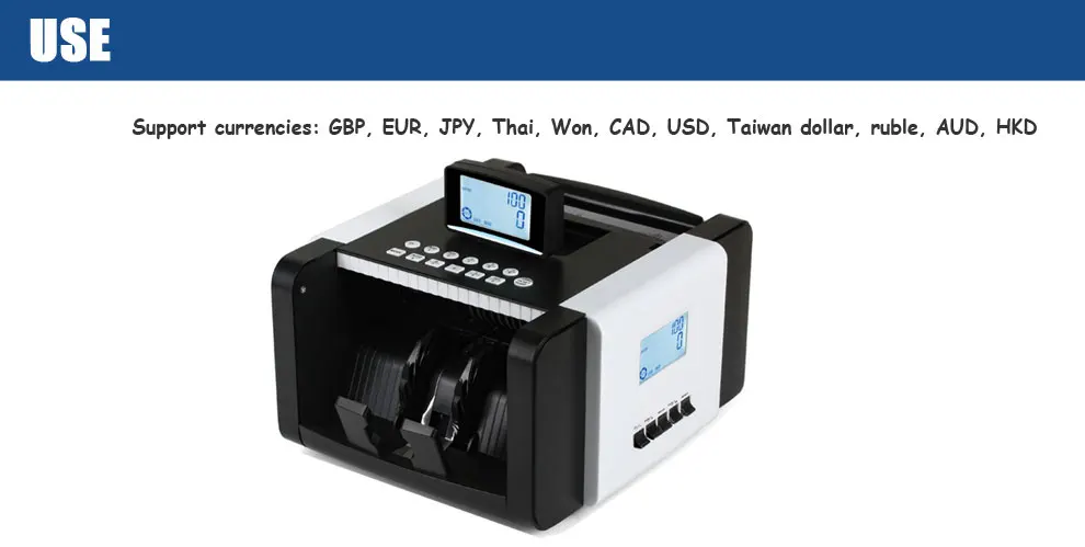 Double Sensor Mg Uv Ir Counterfit Money Detector Cash Counting Machine ...