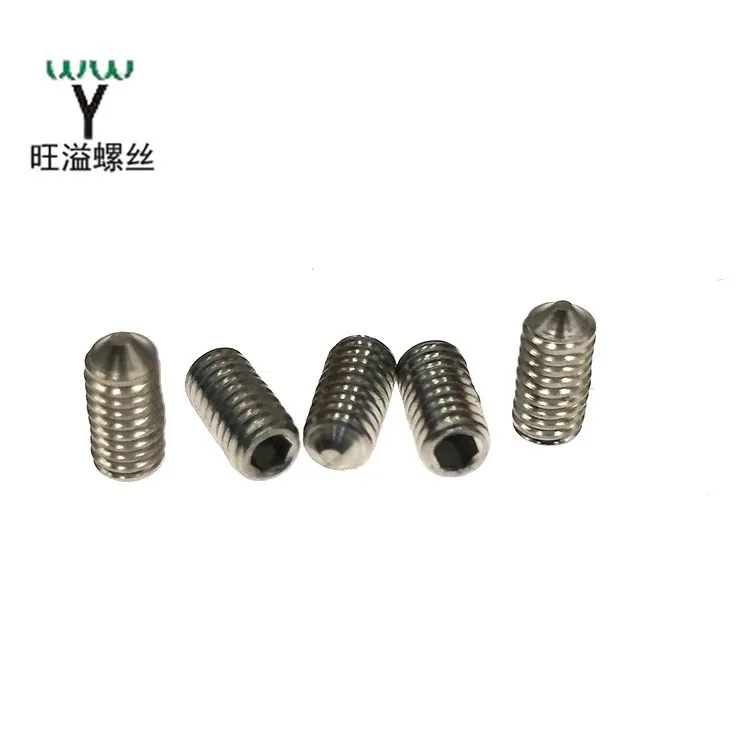 
Stainless steel Set screws with cone point, DIN 916 M10-1.5 x 25mm Knurled Cup Point Alloy Steel hex Socket Set screws 
