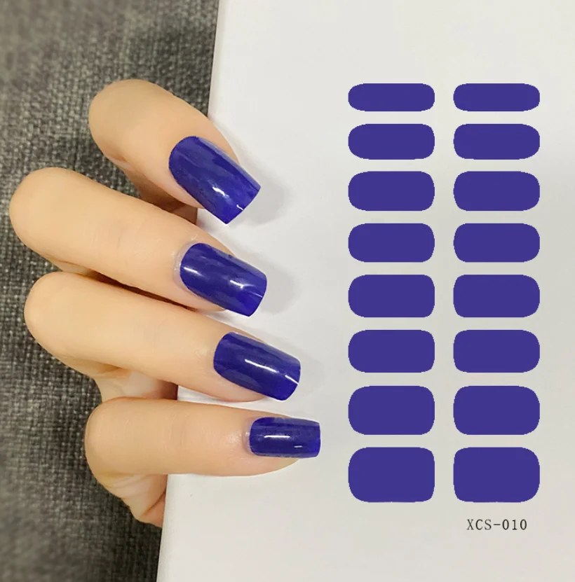 

nail self-adhesive stickers non toxic good quality 16pcs custom design nail wrap, Pure colour