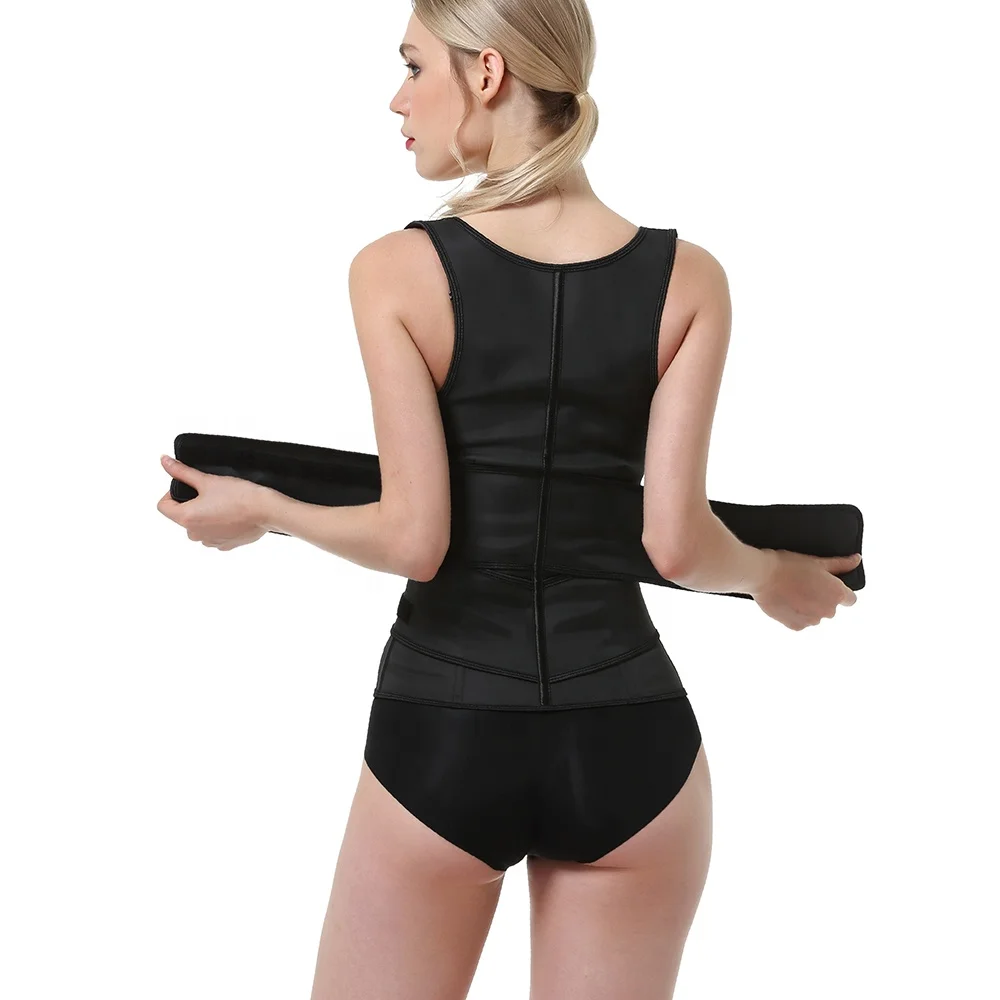 

Wholesale Black Fajas Belt Women Waist Trainer Belt Plus Size Latex Slimming Vest
