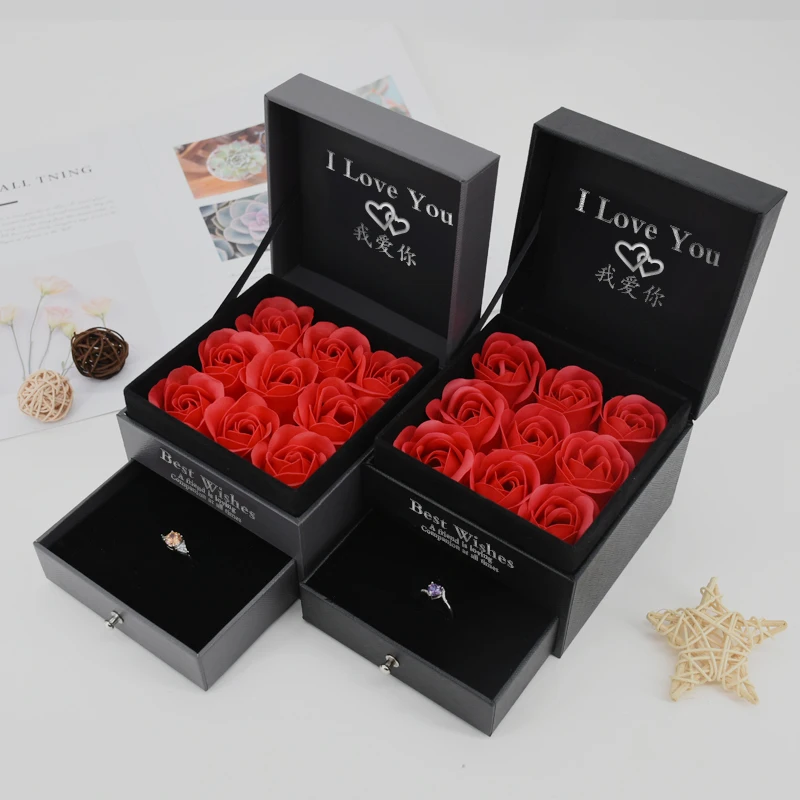 

Grey Flower Jewelry Packaging Necklace Jewelry Drawer Box For Necklace, Customized color
